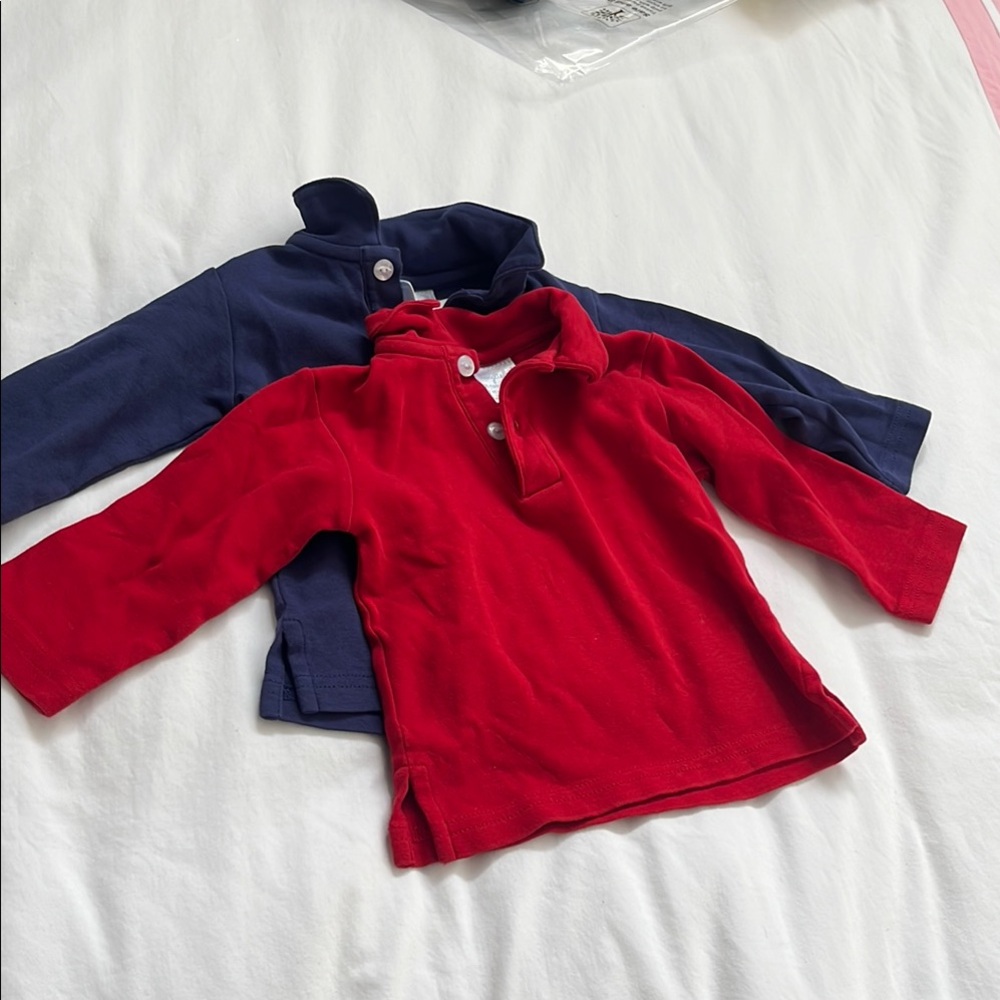 TWO Little English long sleeved collared shirts